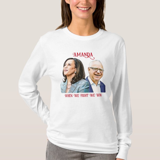 Customize Kamala Harris Tim Walz 2024 T-Shirt (Vorderseite)