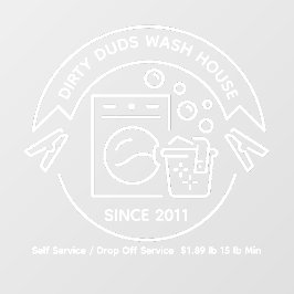 Customize Laundromat Room Wash Fold Business  Fensteraufkleber