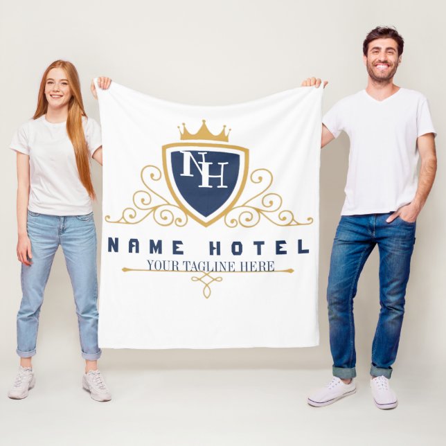 Customize Luxury hotel business company LOGO Fleecedecke (Beispiel)