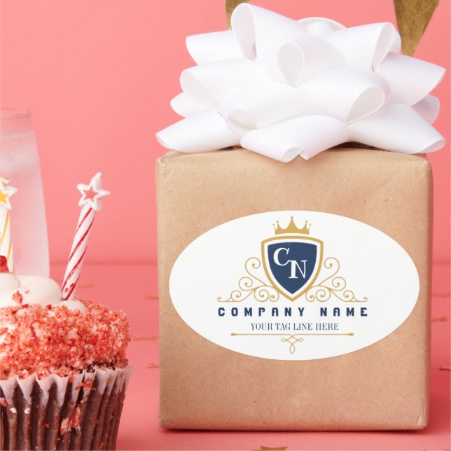 Customize Luxury hotel business or restaurant logo Ovaler Aufkleber (Party)