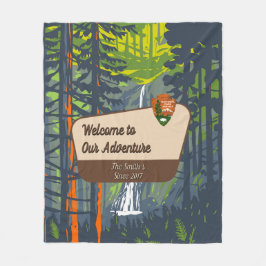 Customize Marymere Falls Family Camping Adventure Fleecedecke