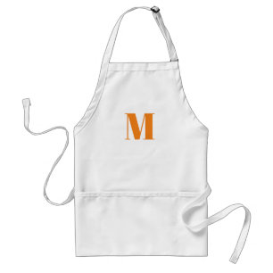 Customize monogram initial orange white schürze