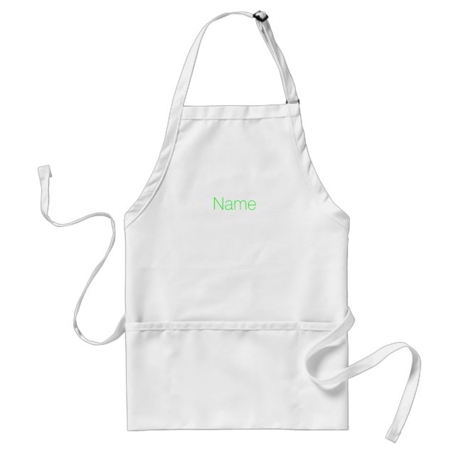 Customize personalize NAME monogram neon green Schürze (Vorne)