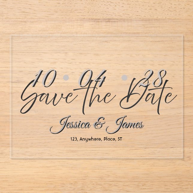 Customize  Personalized Save the Date Acryleinladungen (Vorderseite)