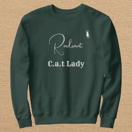Customize Pet Lover Green And White Script Cat Mom Sweatshirt