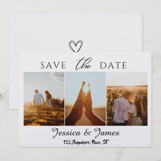 Customize Photo Personalized Save the Date (Vorne/Hinten)