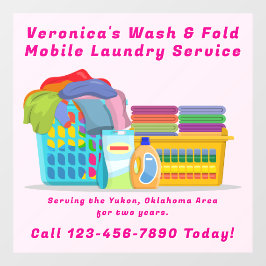 Customize Pickup Dropoff Wash Fold Laundry Service Fensteraufkleber