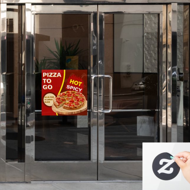 Customize Pizza By The Slice To Go  Fensteraufkleber (Büro Tür)