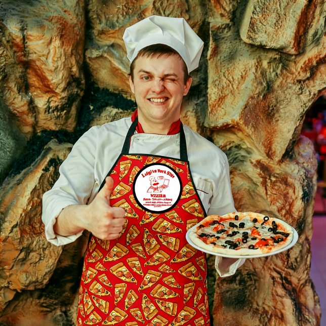 Customize Pizza Restaurant Detailed Pizza Chef  Schürze (This )