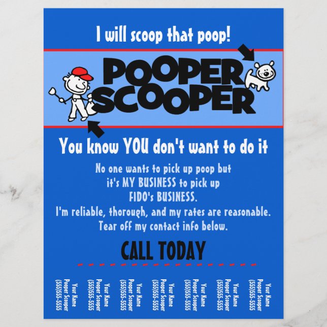 CUSTOMIZE Pooper Scooper Geschäftsblatt Flyer (Vorne)