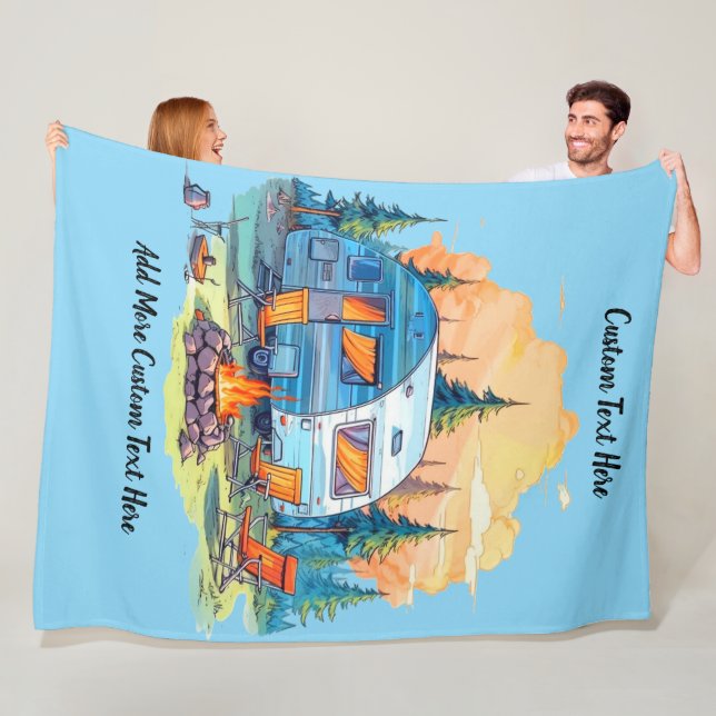 Customize Recreational Vehicle Camping Campfire Fleecedecke (Beispiel)