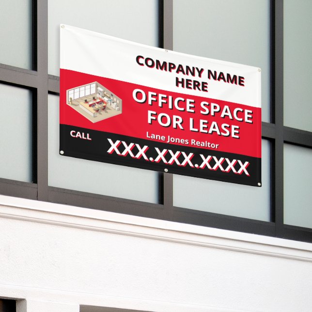 Customize Retail Space For Lease Company Logo Buil Banner (Äußeres Gebäude)