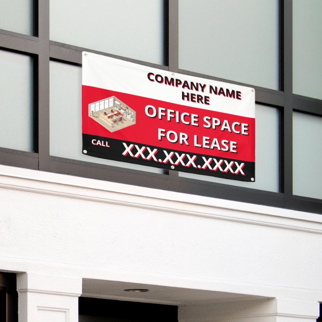 Customize Retail Space For Lease Company Logo Buil Banner (Äußeres Gebäude)