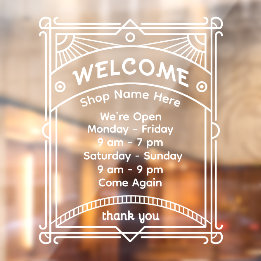 Customize Sunrise Restaurant Cafe Shop Open Hour 2 Fensteraufkleber