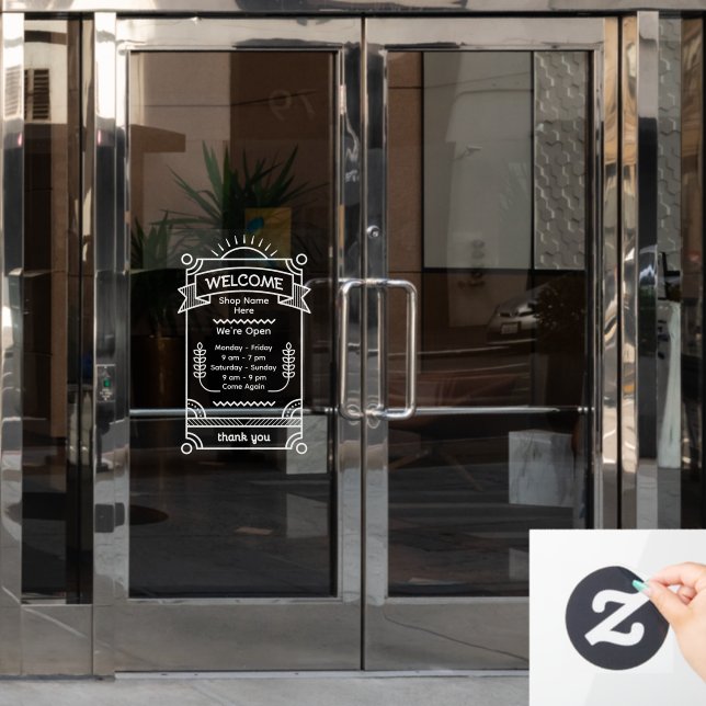 Customize Sunrise Restaurant Cafe Shop Open Hours Fensteraufkleber (Büro Tür)