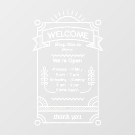 Customize Sunrise Restaurant Cafe Shop Open Hours Fensteraufkleber