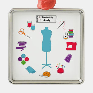 Customize the Label Sew Right Silbernes Ornament