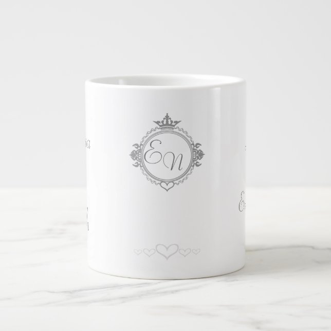 Customize the names, initials and phrase Love Coff Jumbo-Tasse (Vorderseite)