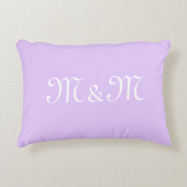 Customize w/anfangs White Letter Number lavender Dekokissen (Vorderseite)