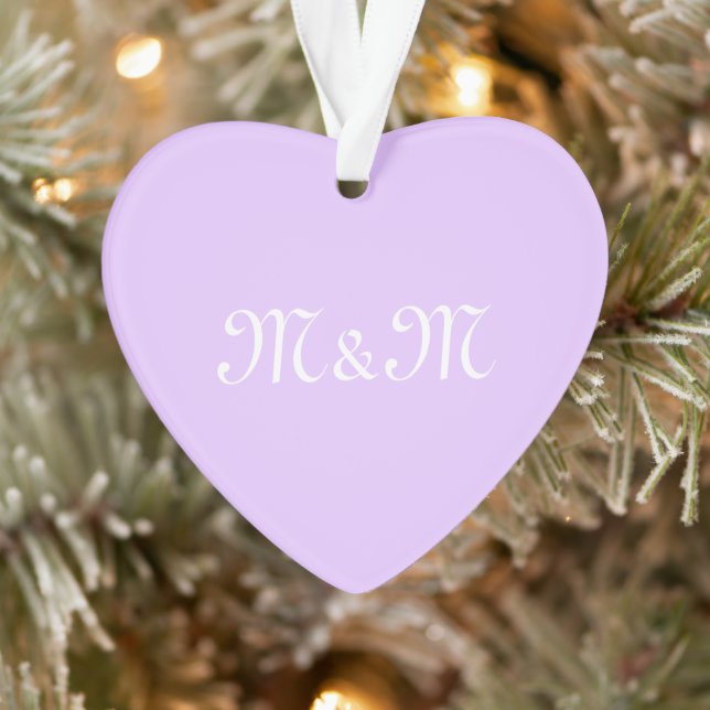Customize w/anfangs White Letter Number lavender Ornament (Baum)