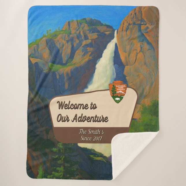 Customize Yosemite Falls Park Family Adventure Sherpadecke (Vorderseite)