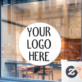 Customize Your Black White company logo Fensteraufkleber