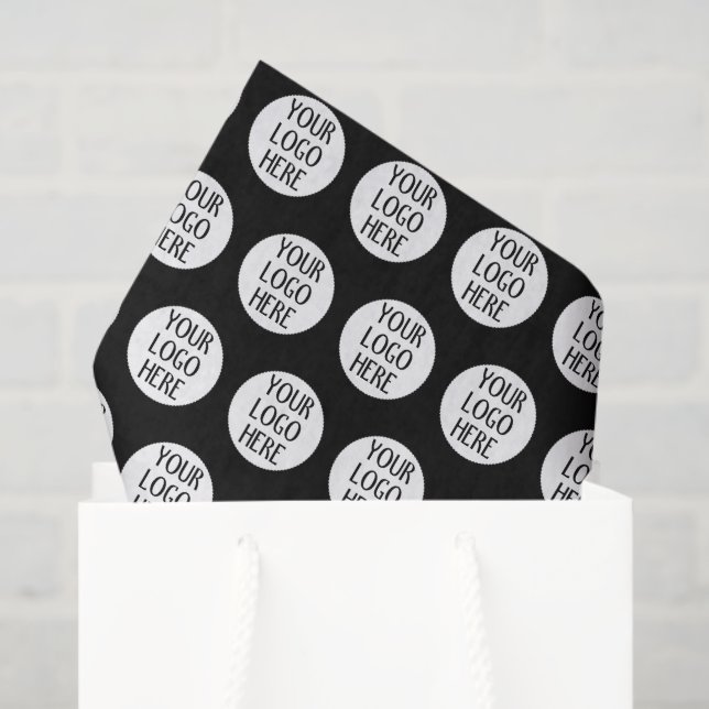 Customize Your Black White company logo pattern Seidenpapier (Geschenktüte)
