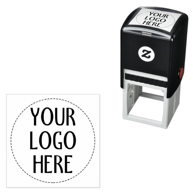 Customize Your Black White company logo Permastempel (Beispiel)
