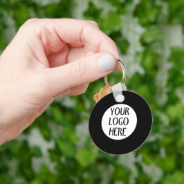 Customize Your Black White company logo Schlüsselanhänger