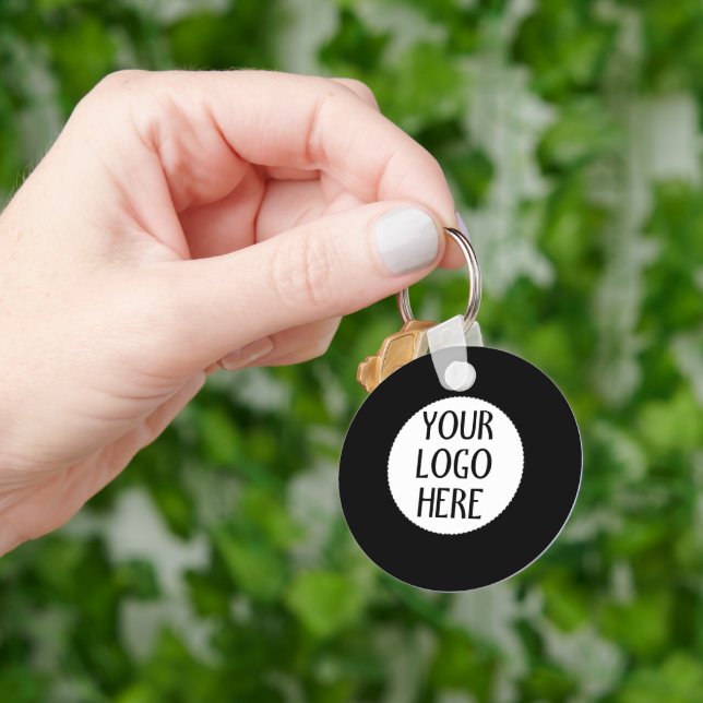 Customize Your Black White company logo Schlüsselanhänger (Hand)