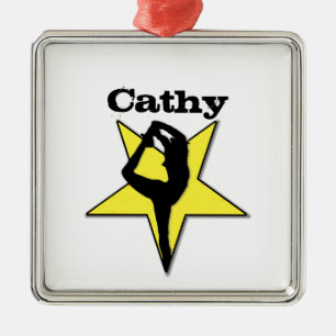Customizeable Cheerleadergelb-Sternverzierung Ornament Aus Metall