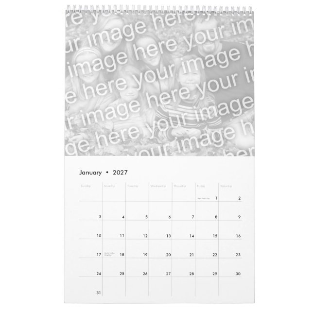 customizeable Vatertagskalender Kalender (Jan 2027)