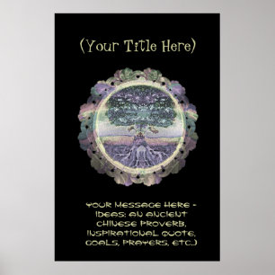 CustomizeABLEs - Tree of Life in Golden Rainbow Poster