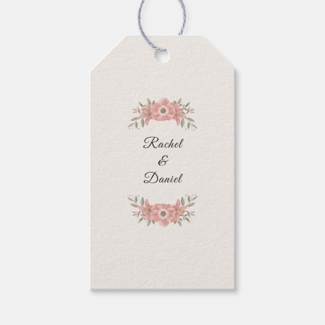 Customized Blush Garden Minimal Wedding Favor Geschenkanhänger (Vorderseite)