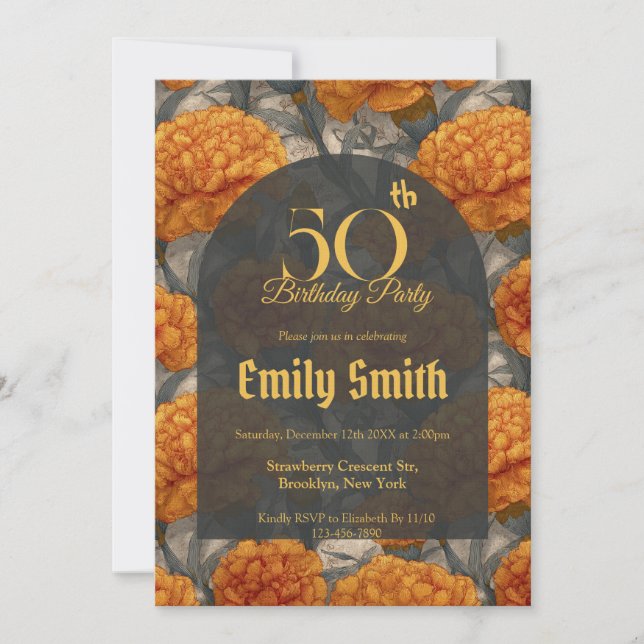 Customized Carnation Themed Spring Birthday Einladung (Vorderseite)