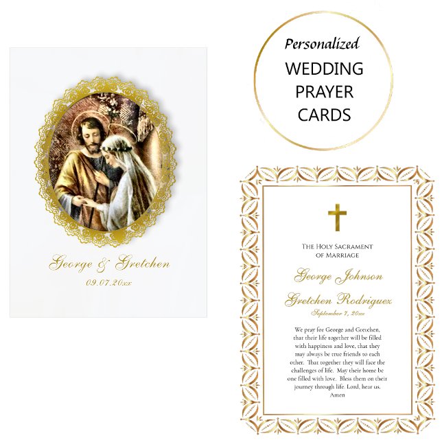Customized Catholic Wedding Prayer Card Platzkarte (Von Creator hochgeladen)