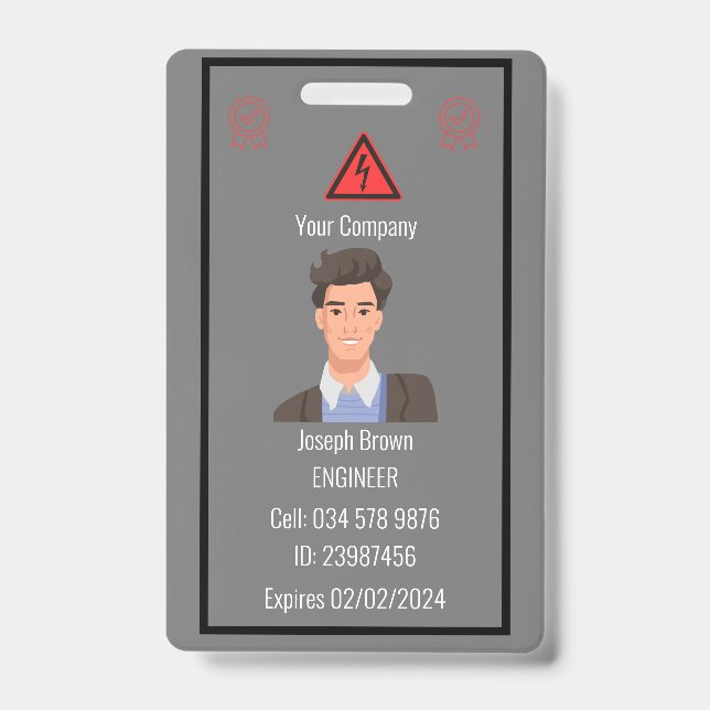 Customized Company Employee ID Badge for lanyard Ausweis (Vorderseite)