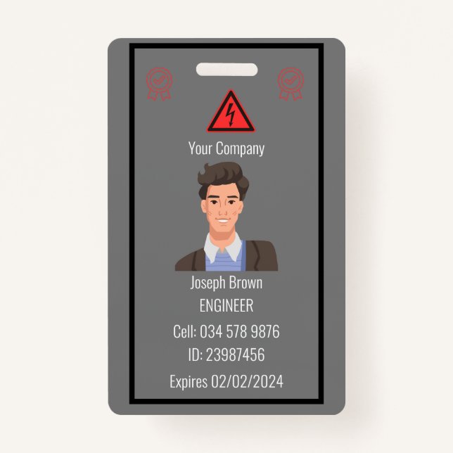 Customized Company Employee ID Badge for lanyard Ausweis (Vorderseite)