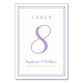 Customized Lavender Wedding Table Number Card Tischnummer