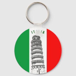 Customized Leaning Tower of Pisa and Italian Flag Schlüsselanhänger