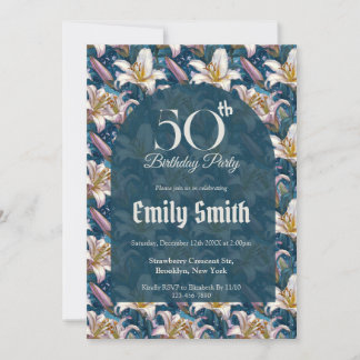 Customized Lilies Charm Nature-Inspired Parties Einladung