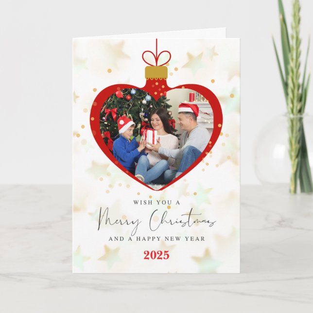 Customized Merry christmas & Happy new Year Photo Karte (Vorderseite)