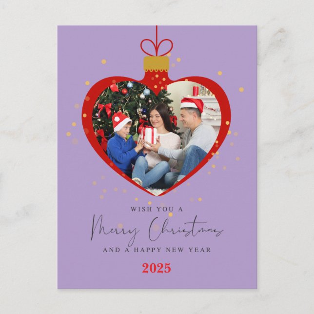 Customized Merry christmas & Happy New Year Photo Postkarte (Vorderseite)