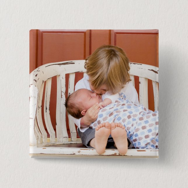 Customized Modern Photo Personalized Button (Vorderseite)