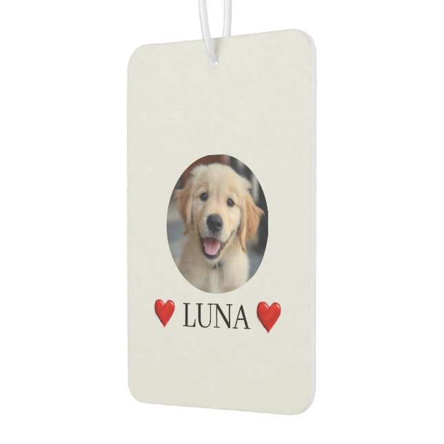 Customized My Dog with Photo & Name Air Freshener Autolufterfrischer (Links)