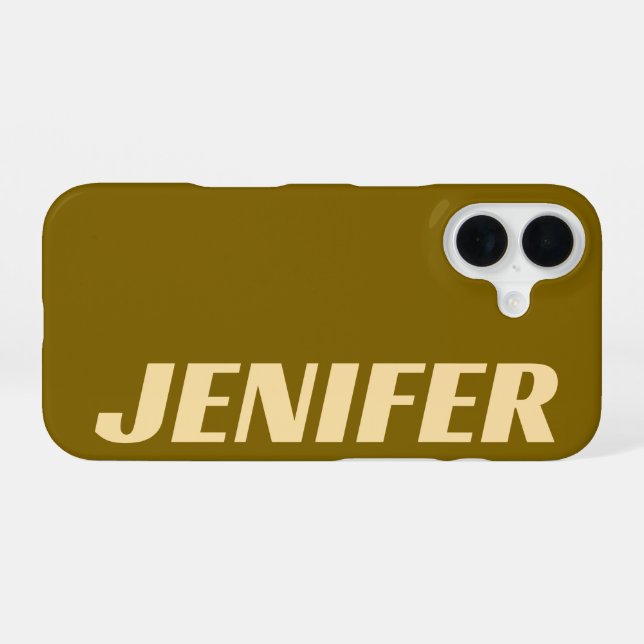 CUSTOMIZED NAME SIMPLE STYLISH MODERN MINIMAL MONO iPhone 16 HÜLLE (Rückseite (Horizontal))