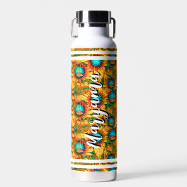 Customized Name (Spring Sunflowers) Floral Trinkflasche