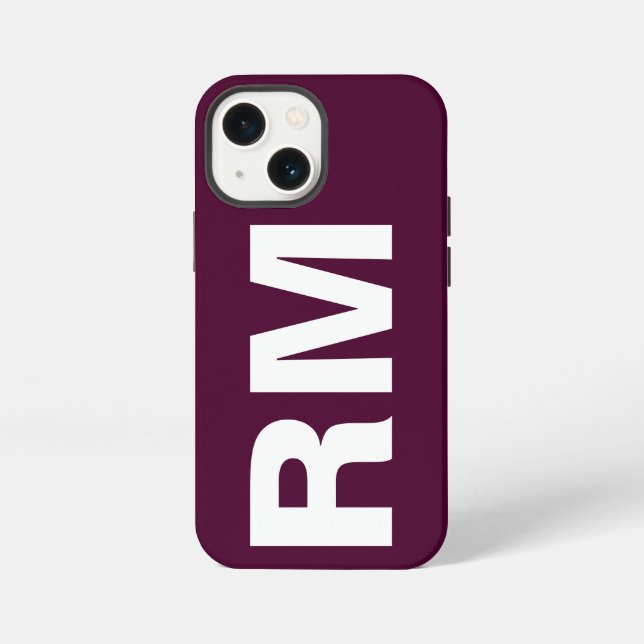 Customized Name Stylish Modern Elegant Wine Colour iPhone Hülle (Rückseite)