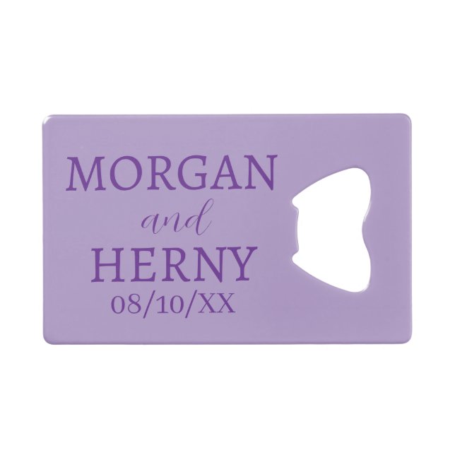 CUSTOMIZED NAME STYLISH MODERN WEDDING  GELDBEUTEL FLASCHENÖFFNER (Vorderseite (Horizontal))