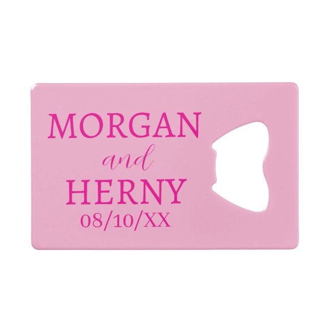 CUSTOMIZED NAME STYLISH MODERN WEDDING  GELDBEUTEL FLASCHENÖFFNER (Vorderseite (Horizontal))